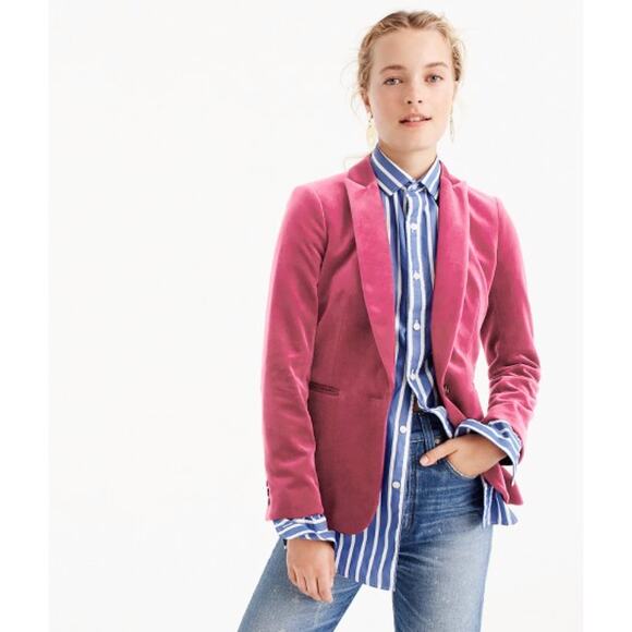 J. Crew Parke Velvet Blazer, dusty rose pink - Picture 2 of 9